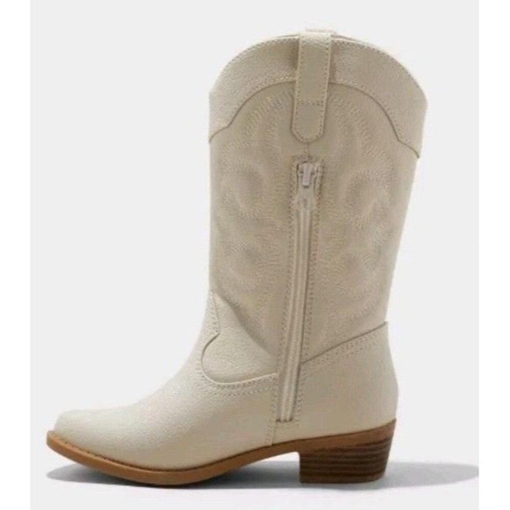 Cat & Jack Kids' Montana embroidered Western Boots Ivory - Picture 2 of 6